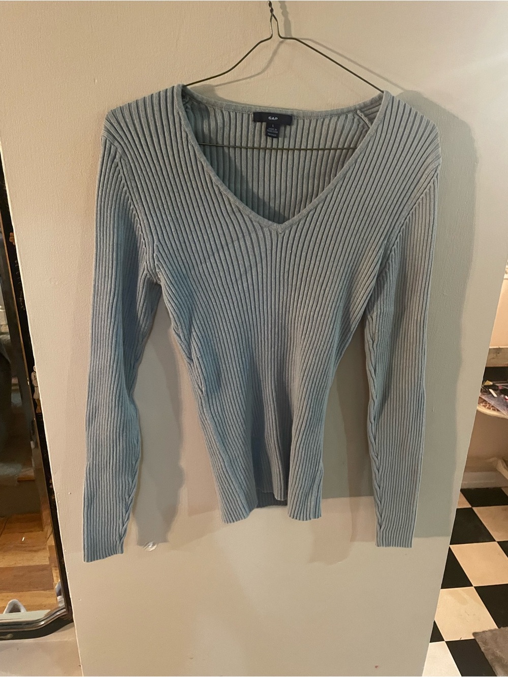 Vintage 90s GAP blue Ribbed V-Neck top